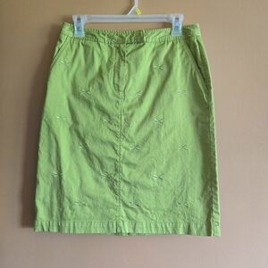 Talbots Dragonfly Lime Green Skirt, 4